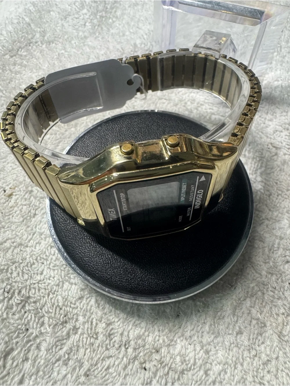 Timex Gold Tone Digital Indiglo Watch with Black Display